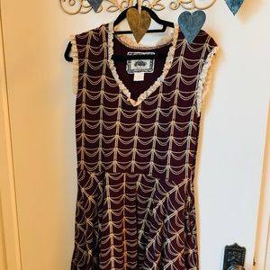 Effie’s heart Caron Dress XL in burgundy and cream print